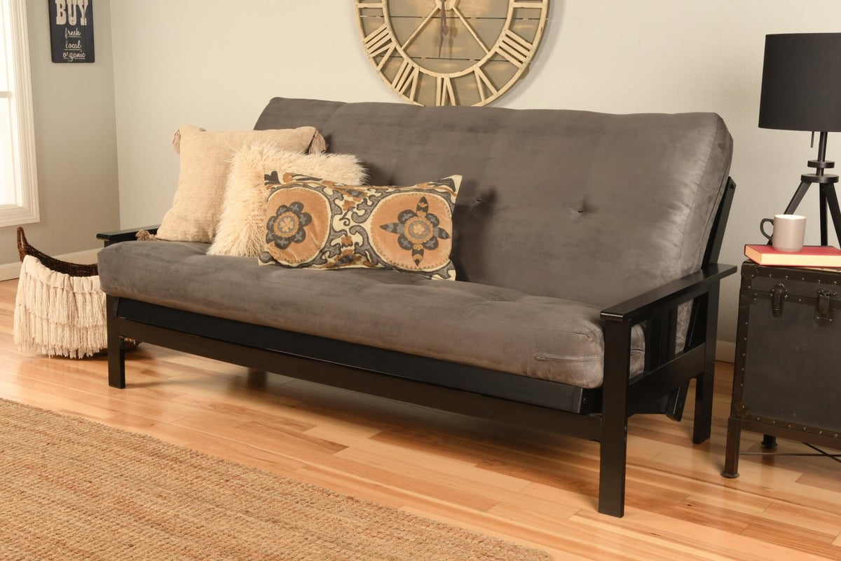 #6000 276 Coil Hinged Full-size Futon Mattress in Suede Gray