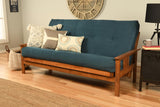 #6000 276 Coil Hinged Full-size Futon Mattress in Suede Navy