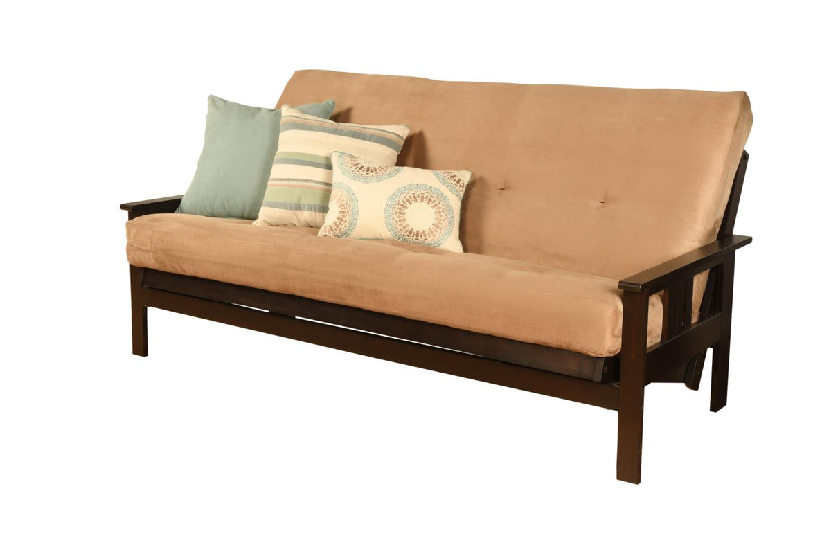 #6000 276 Coil Hinged Full-size Futon Mattress in Suede Peat