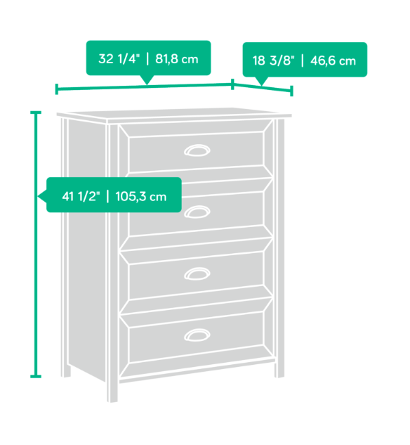 County Line 4 Drawer Chest Affordable Portables