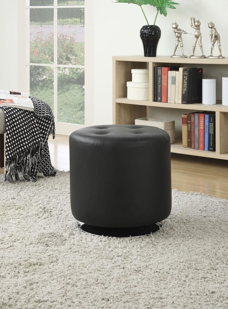 Ottoman Black Tufted Affordable Portables